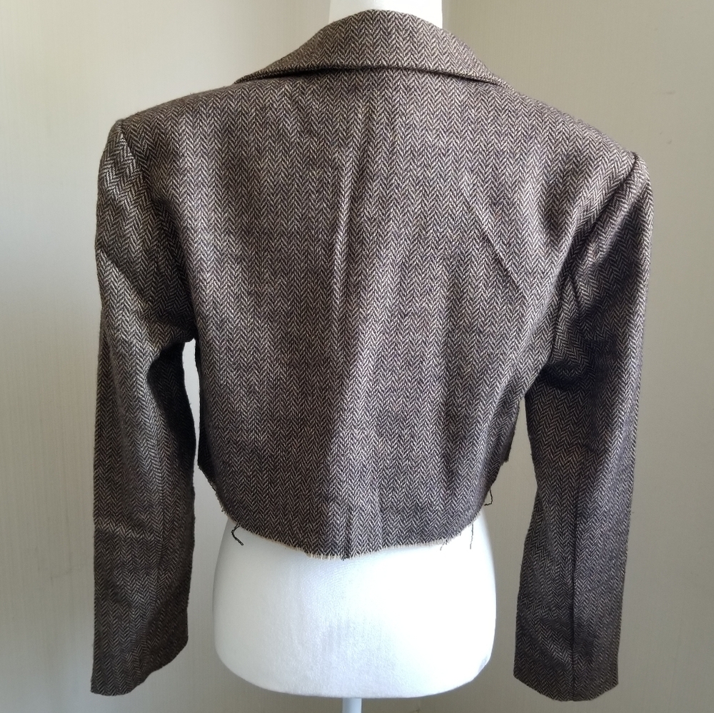 NWT Steve Madden Rupi Cropped Blazer, Brown, Medium - Picture 6 of 16